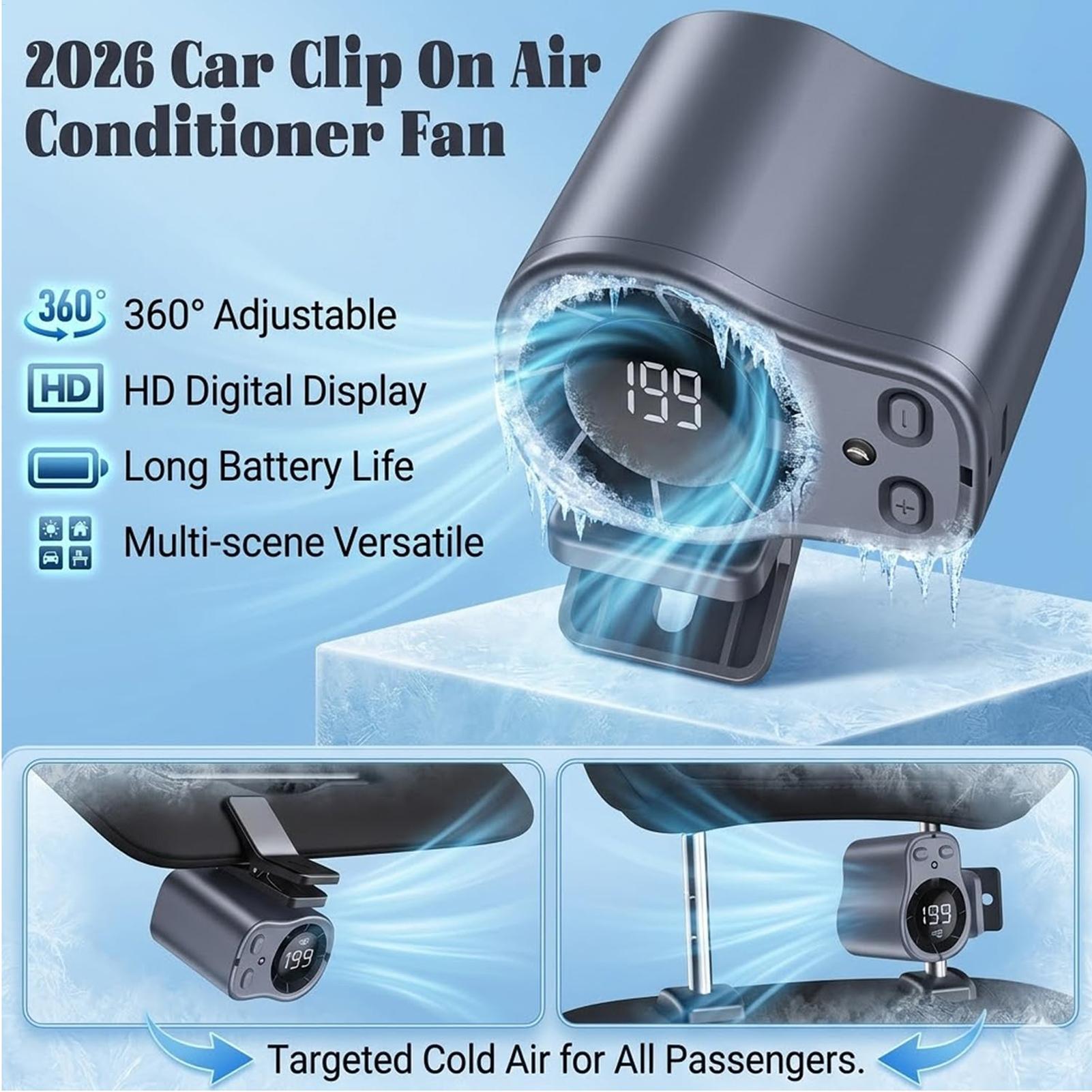 Oscillating Fan Clip - Kipas Mobil Pendingin Semikonduktor USB Isi