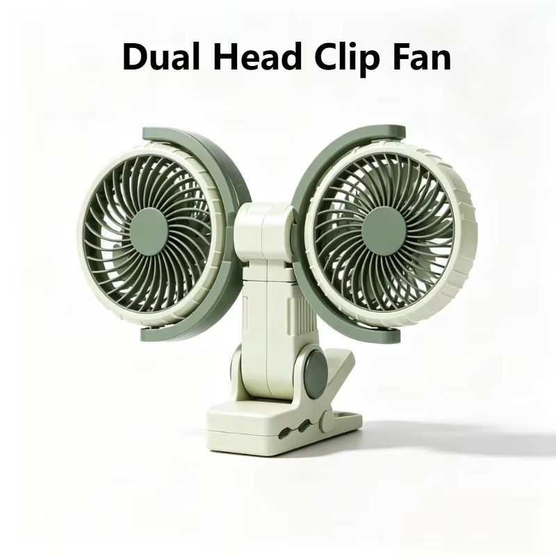 Oscillating Fan Clip - Kipas dengan Dua Kepala, Dapat Diputar