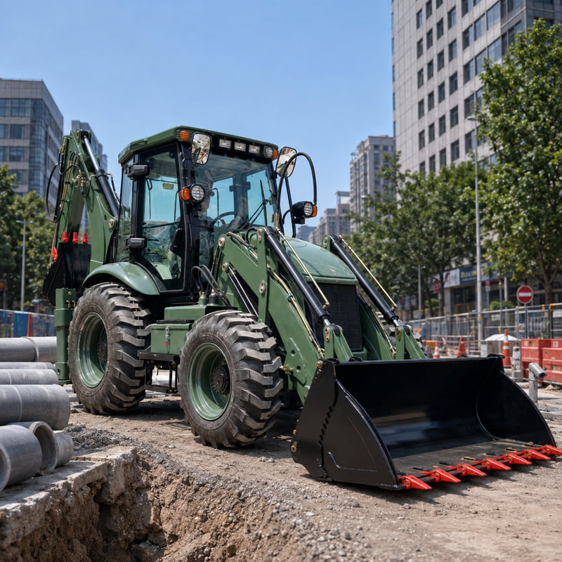 Backhoe Loader Profesional Eur - Urban Farming In China ulasan dan harga