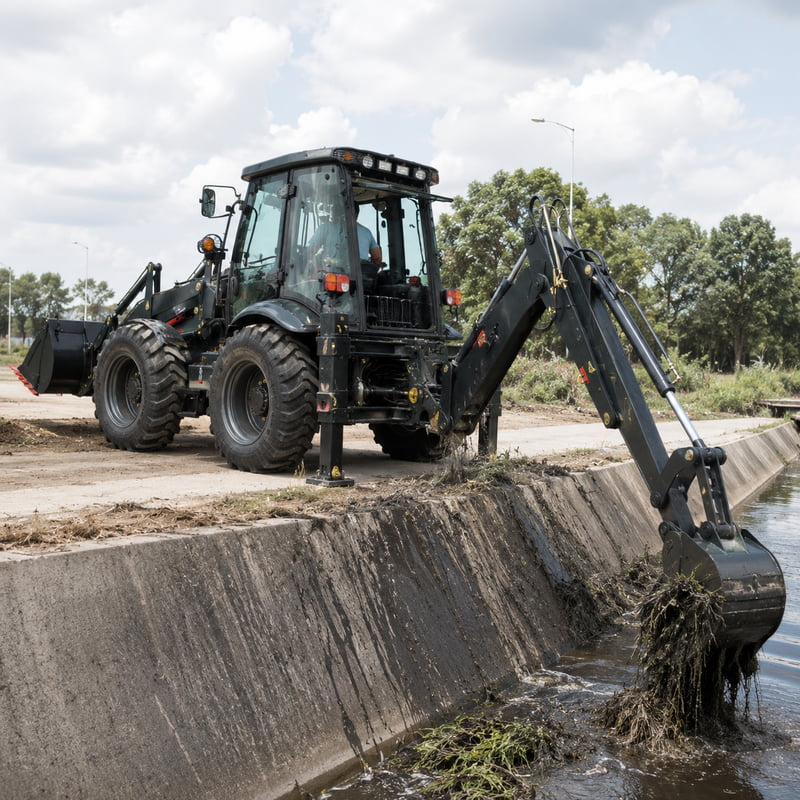 Backhoe Loader Profesional Eur - Urban Farming In China ulasan dan harga