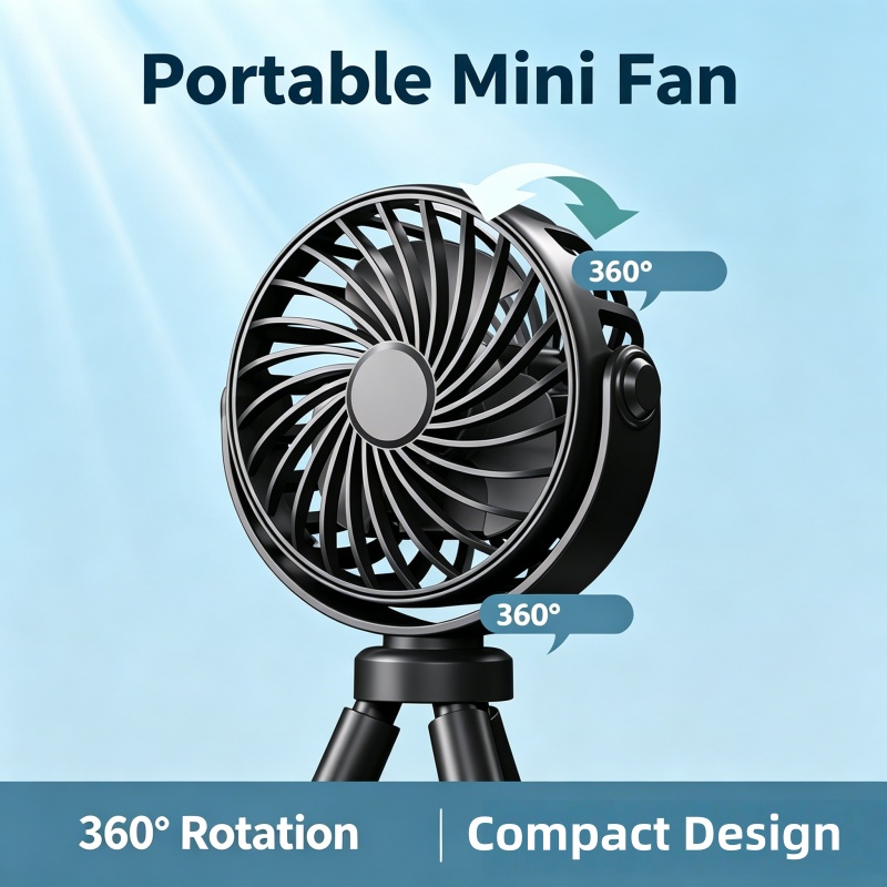 360 °   Kipas Mini Clip-On Fle - Oscillating Fan Clip ulasan dan harga