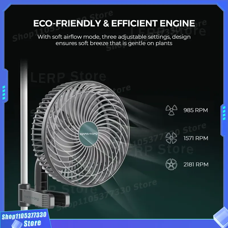 Kipas Klip-On Mars Hydro 6 Inc - Oscillating Fan Clip ulasan dan harga