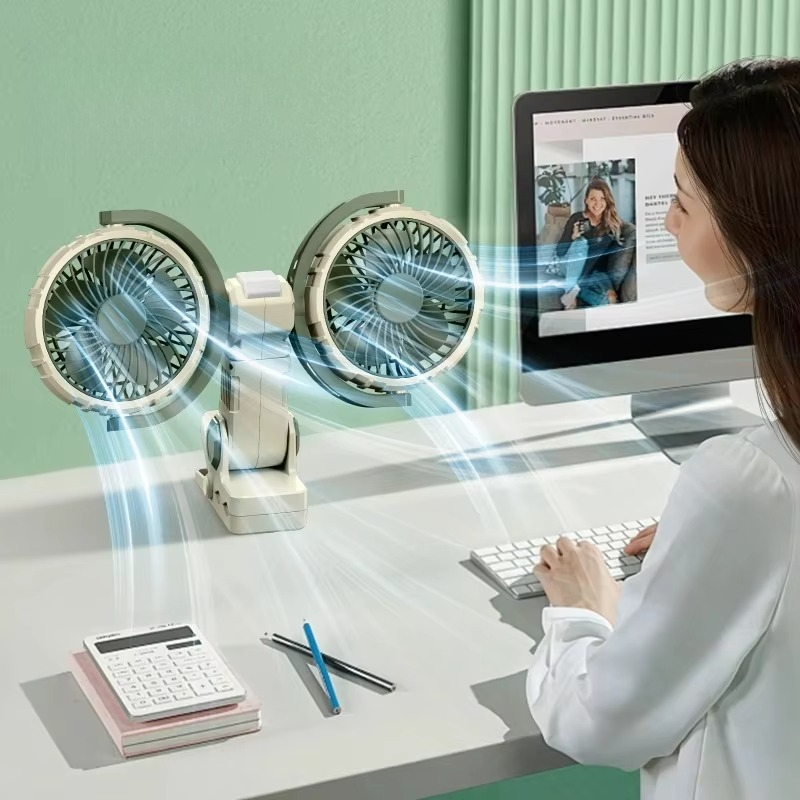 Kipas dengan Dua Kepala, Dapat - Oscillating Fan Clip ulasan dan harga